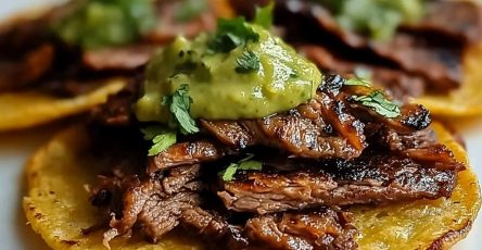 Mexican Tostadas de Carne Asada