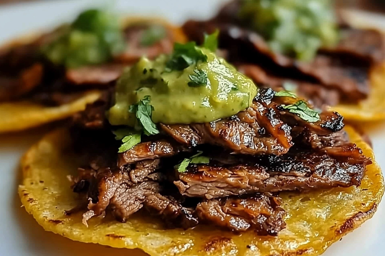 Mexican Tostadas de Carne Asada