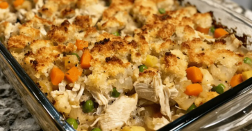 Rotisserie Chicken Stuffing Casserole